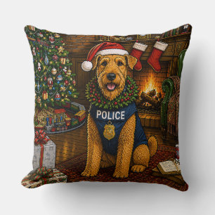 Airedale Terrier Polizei Urlaub Kissen