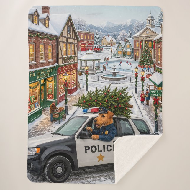 Airedale Terrier Polizei Urlaub Sherpadecke (Vorderseite)