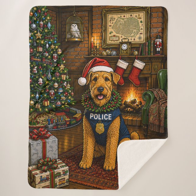 Airedale Terrier Polizei Urlaub Sherpadecke (Vorderseite)