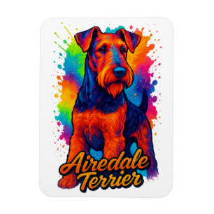 Airedale Terrier Pop Lustra Highlights Magnet