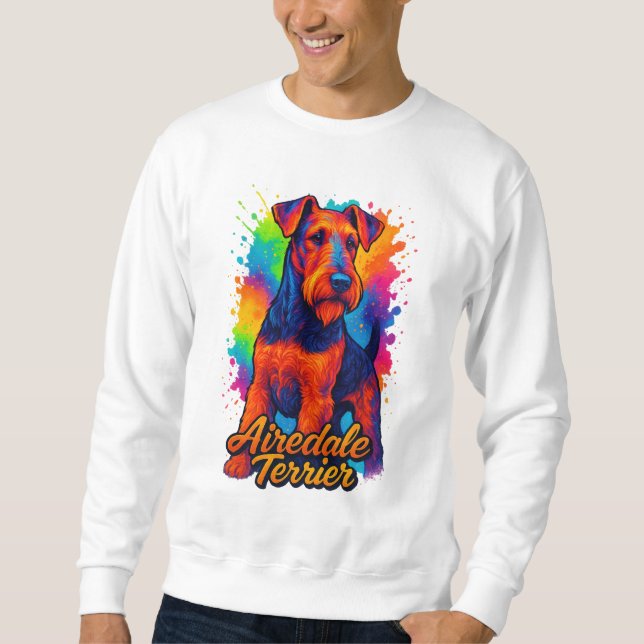 Airedale Terrier Pop Lustra Highlights Sweatshirt (Vorderseite)