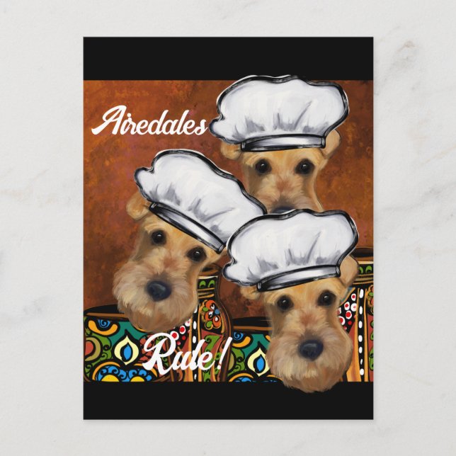 Airedale Terrier Postkarte (Vorderseite)