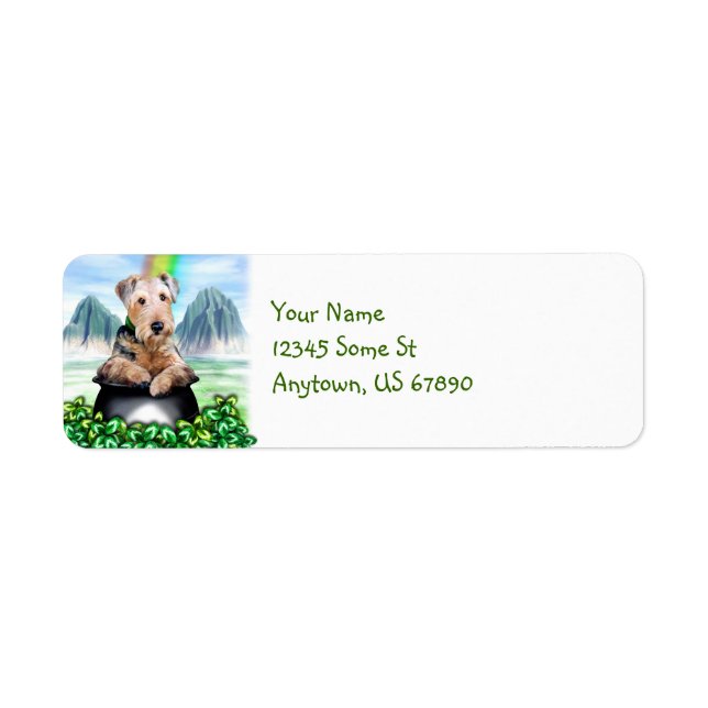 Airedale Terrier Pot of Gold Labels (Vorne)