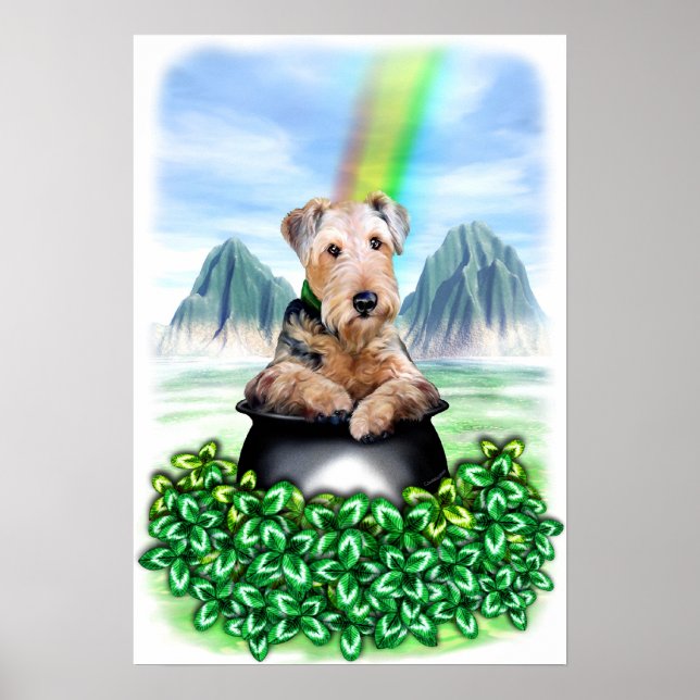 Airedale Terrier Pot of Gold Poster (Vorne)