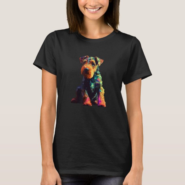 Airedale Terrier Puppy Dog Pop Art T-Shirt (Vorderseite)