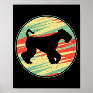 Airedale Terrier Retro Vintage Silhouette Süßer Hu Poster