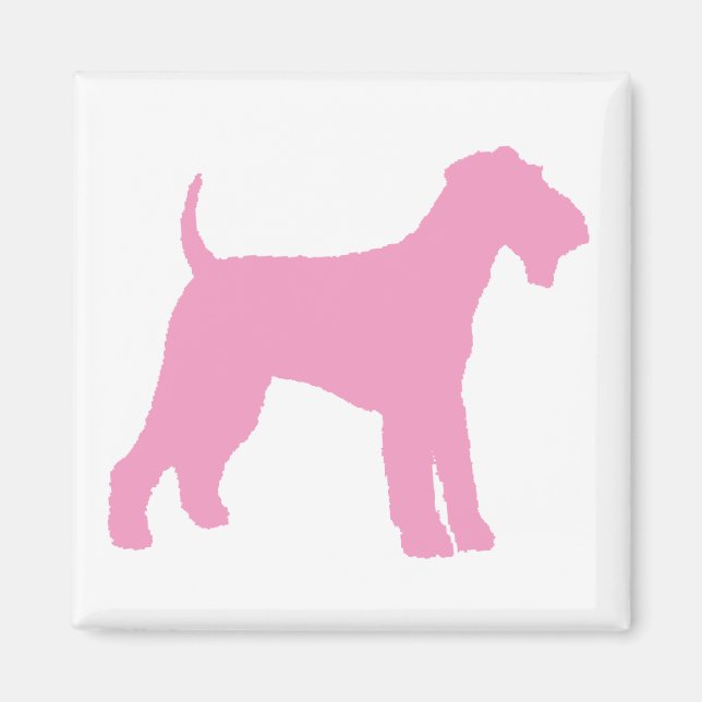 Airedale Terrier (rosa) Magnet (Vorne)