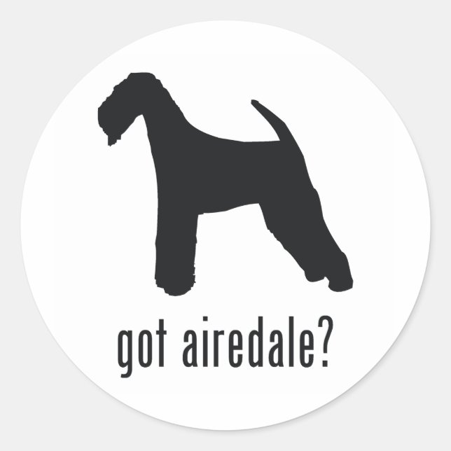 Airedale Terrier Runder Aufkleber (Vorderseite)