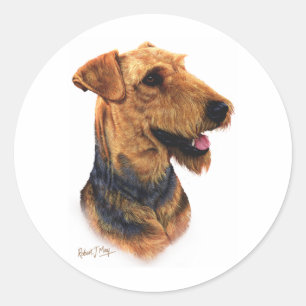 Airedale Terrier Runder Aufkleber