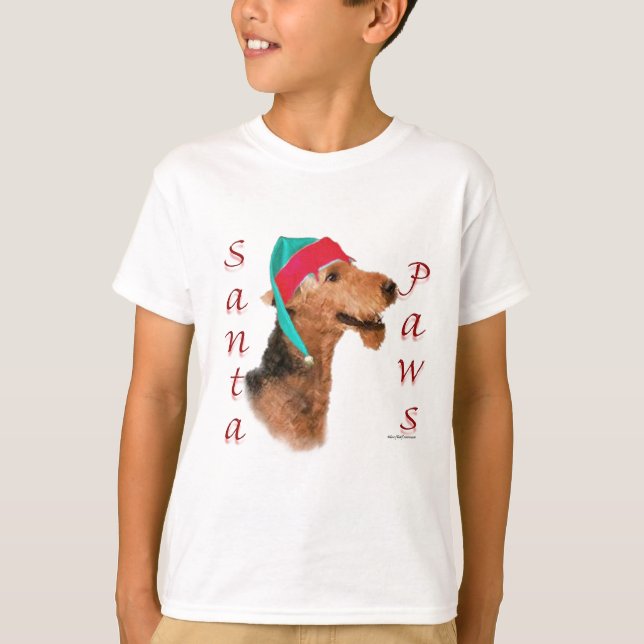 Airedale Terrier Santa Paws T-Shirt (Vorderseite)