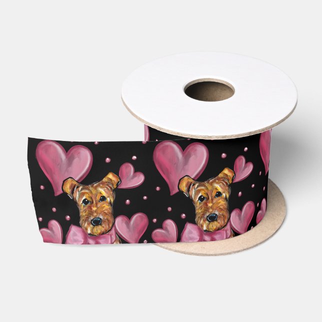 AIREDALE TERRIER SATINBAND (Spule)