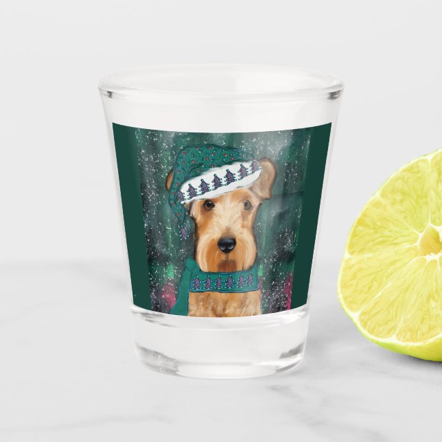 Airedale Terrier Schnapsglas (Vorderseite)