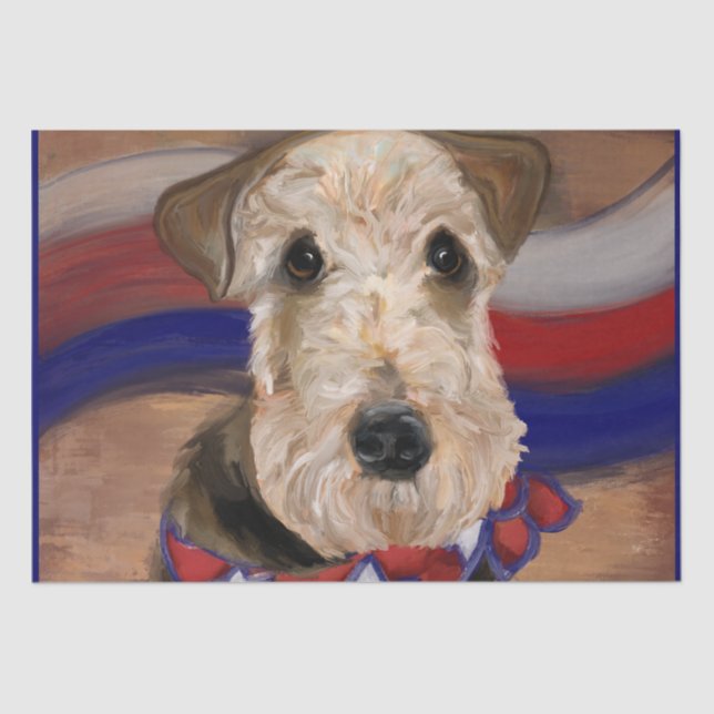 AIREDALE TERRIER SEIDENPAPIER (Vorderseite)