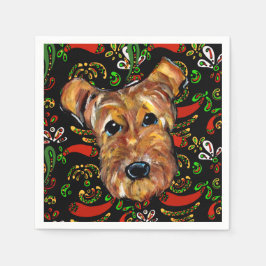 AIREDALE TERRIER SERVIETTE