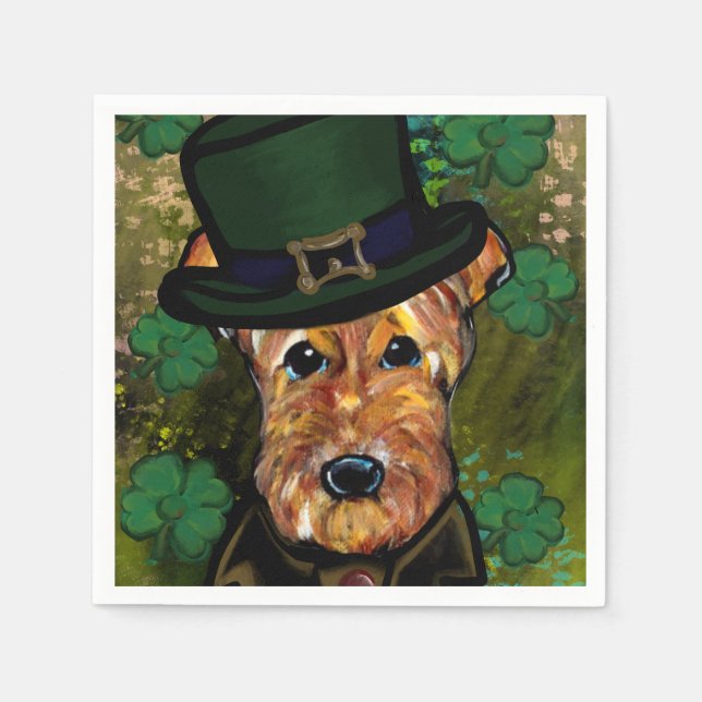 AIREDALE TERRIER SERVIETTE (Vorderseite)