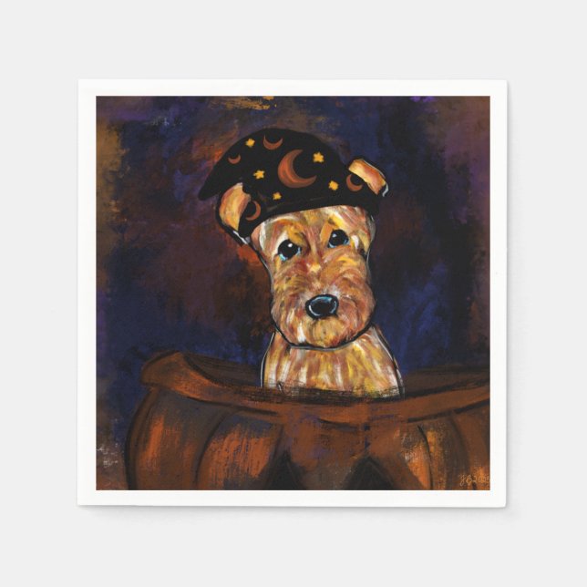 AIREDALE TERRIER SERVIETTE (Vorderseite)