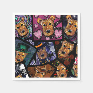 AIREDALE TERRIER SERVIETTE