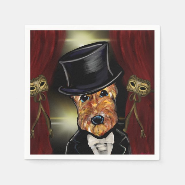 AIREDALE TERRIER SERVIETTE (Vorderseite)