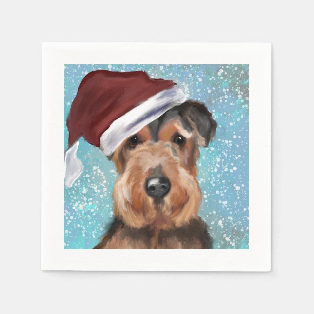 AIREDALE TERRIER SERVIETTE (Vorderseite)