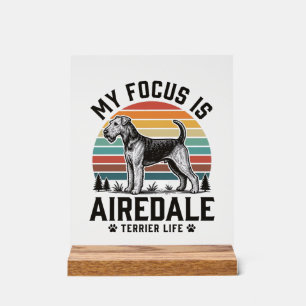 Airedale-Terrier-Shirt Vintage-Hundefan Grafik_1 Acrylschild