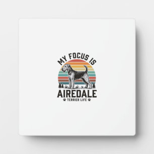 Airedale-Terrier-Shirt Vintage-Hundefan Grafik_1 Fotoplatte
