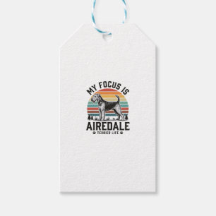 Airedale Terrier-Shirt Vintage-Hundefan Grafik_1 Geschenkanhänger