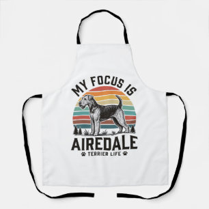 Airedale Terrier-Shirt Vintage-Hundefan Grafik_1 Schürze