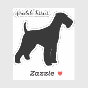 Airedale Terrier Silhouette Dog Brei Vinyl Aufkleber