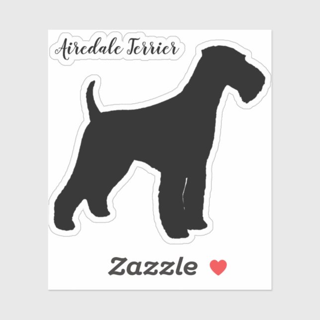 Airedale Terrier Silhouette Dog Brei Vinyl Aufkleber (Blatt)