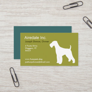 Airedale-Terrier-Silhouette-kundenspezifische Visitenkarte