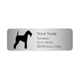 Airedale Terrier Silhouette Rücksendeadresse