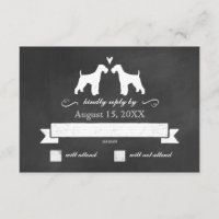 Airedale Terrier Silhouetten Hochzeit RSVP Reaktio