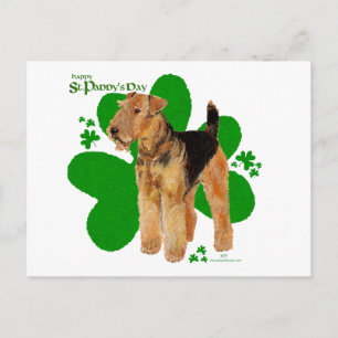 Airedale Terrier St. Patrick Postkarte