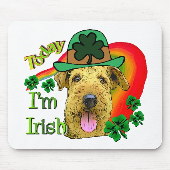 Airedale Terrier St. Patrick's Day Mousepad (Vorne)