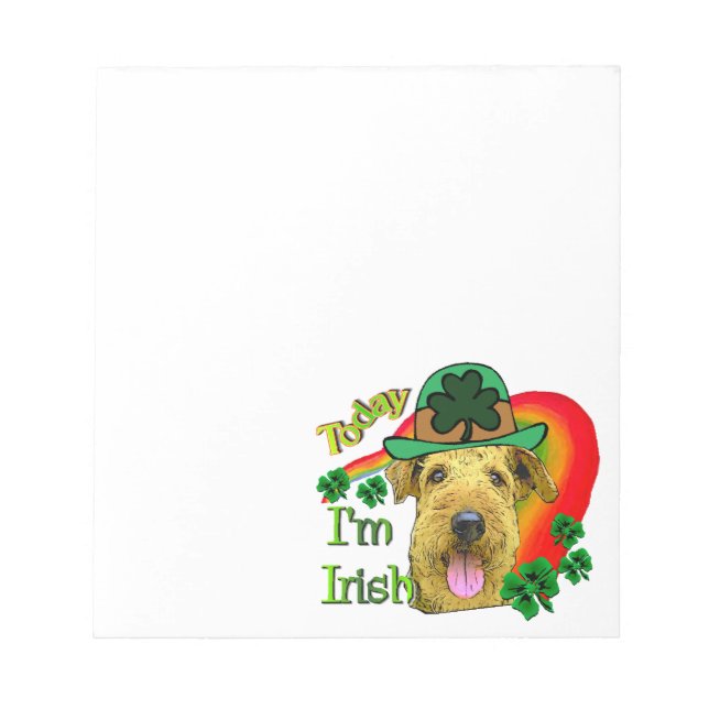 Airedale Terrier St. Patrick's Day Notizblock (Vorderseite)