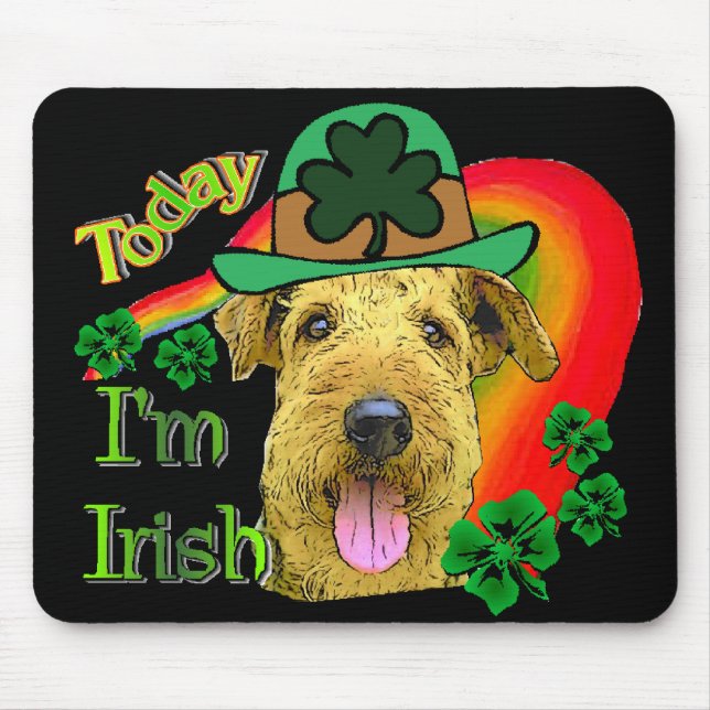 Airedale Terrier St Patricks Mousepad (Vorne)