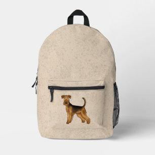 Airedale Terrier Süßer Cartoon Hund Bingley Terrie Bedruckter Rucksack