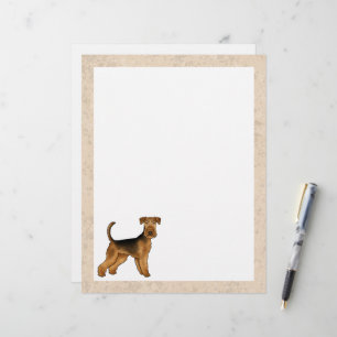 Airedale Terrier Süßer Cartoon Hund Bingley Terrie Briefbogen
