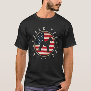 Airedale Terrier Usa Flag 4th July Dog Mom Dad T-Shirt