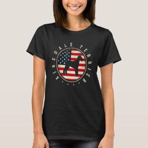 Airedale Terrier USA-Flagge 4. Juli Hundemutter Va T-Shirt