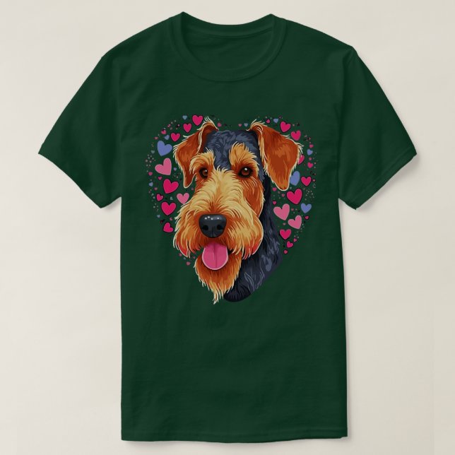 Airedale Terrier Valentine Day T-Shirt (Design vorne)