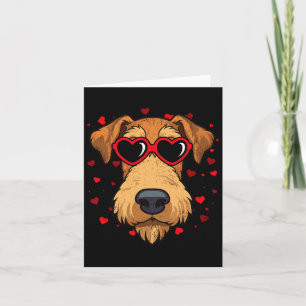 Airedale Terrier Valentine Niedliches Herz Karte