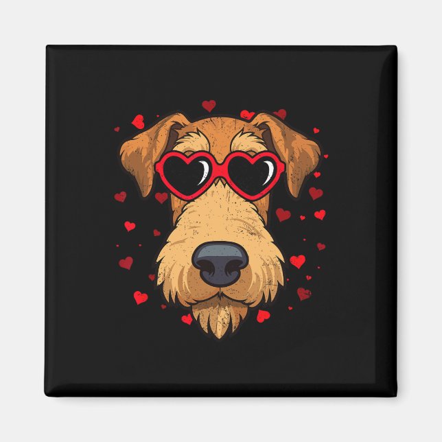 Airedale Terrier Valentine Niedliches Herz Magnet (Vorne)