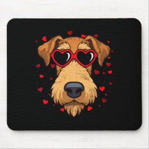 Airedale Terrier Valentine Niedliches Herz Mousepad