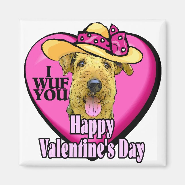 Airedale Terrier Valentines Magnet (Vorne)