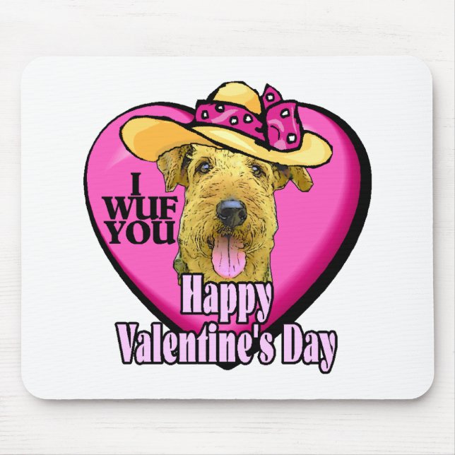 Airedale Terrier Valentines Mousepad (Vorne)
