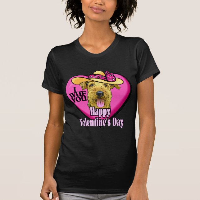 Airedale Terrier Valentines T-Shirt (Vorderseite)