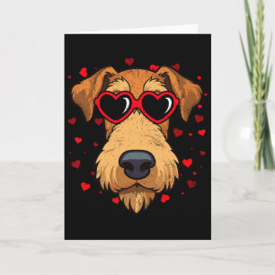 Airedale Terrier Valentinsgruß Herz Süße Hunde Lie Karte