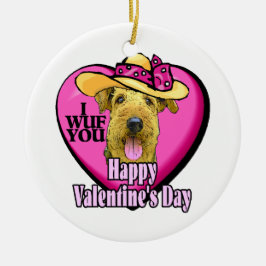 Airedale Terrier Valentinstag Keramikornament