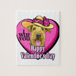 Airedale Terrier Valentinstag Puzzle